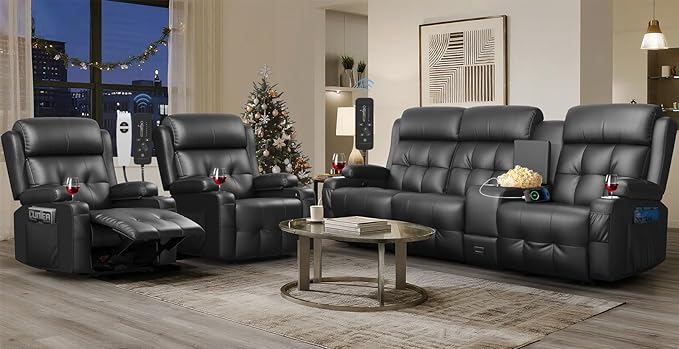 Recliner Sofa Set, Wall Hugger Couch
