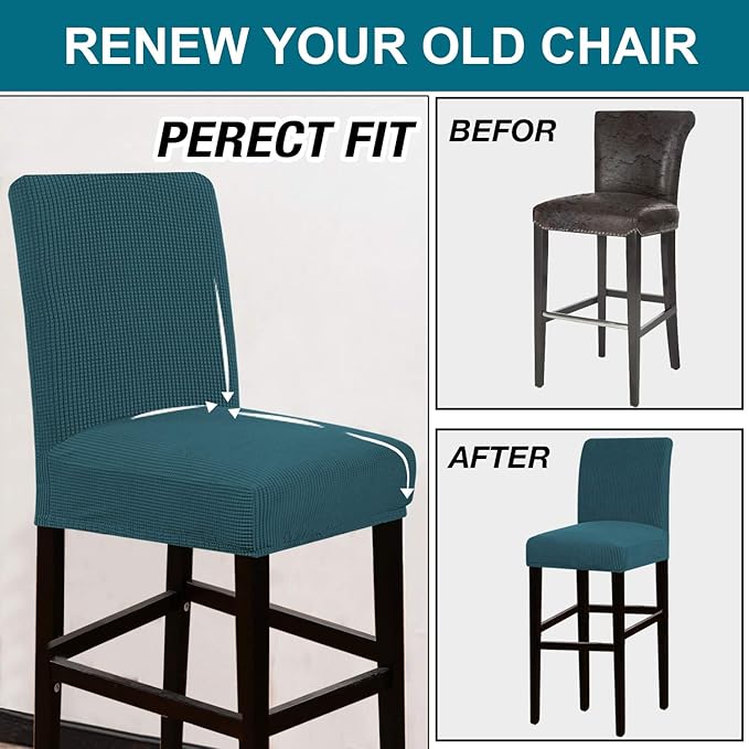 Turquoize Stretch Bar Stool Cover Counter Stool Pub Chair Slipcover