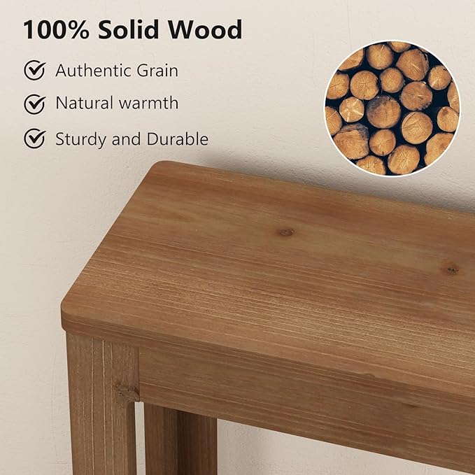 Solid Wood Console Table 63", Farmhouse Sofa Table