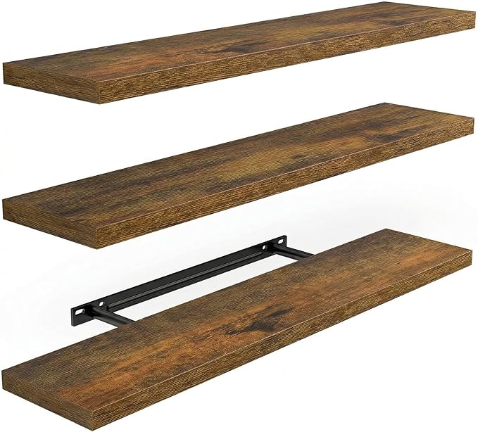 AMADA HOMEFURNISHING 23.6" L Floating Shelves, Wall Shelves Set of 3