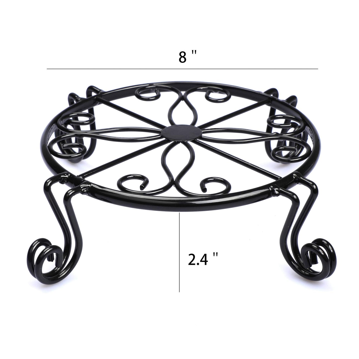 Black Plant Stand for Flower Pot Heavy Duty Potted Holder Indoor Outdoor Metal Rustproof Iron Garden Container Round Supports Rack for Planter Bronze, Pumpkin Stand Outdoor