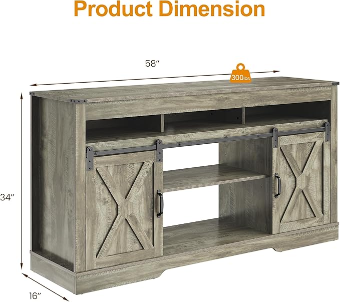 RoyalCraft TV Stand for 65+ Inch TV: Farmhouse Entertainment Center