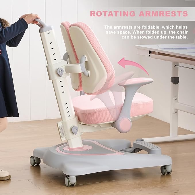 ERIYA Kids Desk Chair, Ergonomic Chair: Height-Adjustable, Double Back Support