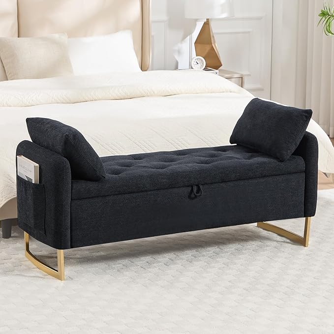 48" End of Bed Bench, Modern Storage Benches