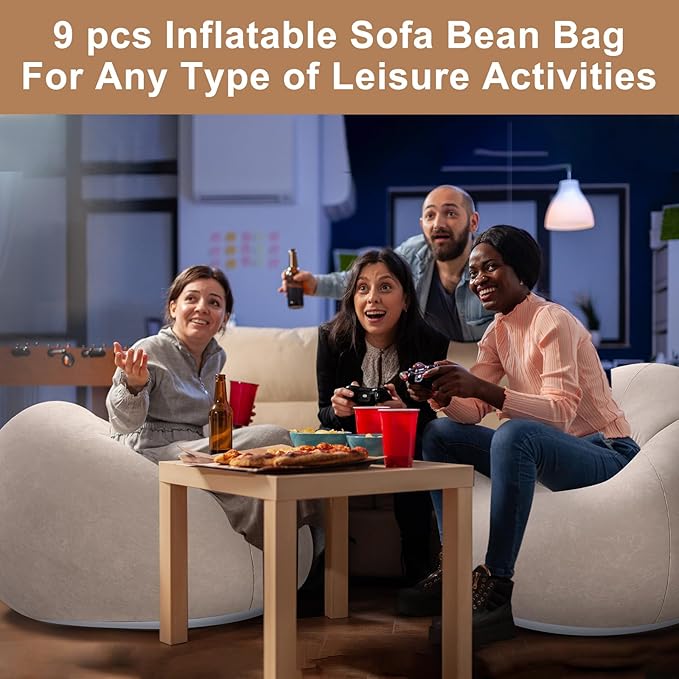 Realspring 6 9 12 Pcs Inflatable Bean Bag Chairs