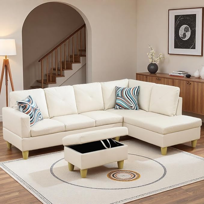97.5" L Shaped Couch Set, Modular Sectional Couches