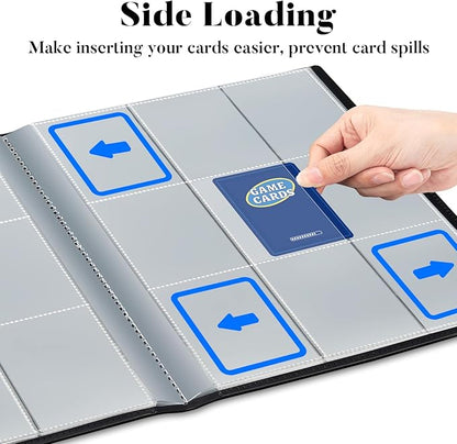 Card Binder 9 Pocket, Fabmaker 396 Pockets Trading Card Binder, Premium Collector Card Album for Standard Cards, Side Loading Card Collection Folder for Game Cards, Sport Cards, Orange