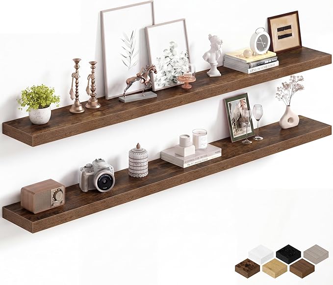 Fun Memories 67Inch Long Floating Shelves, 8 Inch Deep Shelves