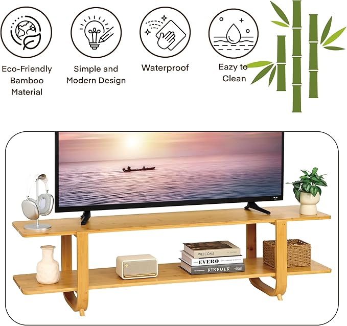 Bamboo TV Stand for TVs up to 65", Accent Entertainment Center