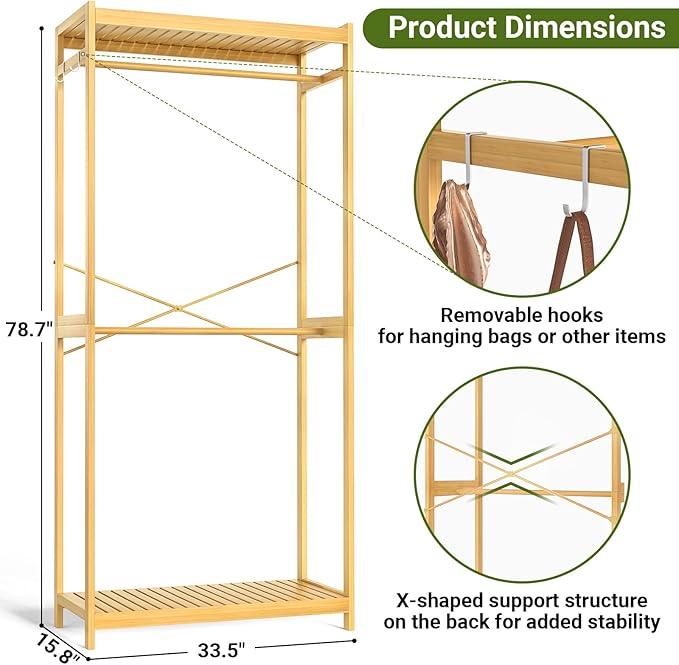 Homykic Bamboo Clothes Rack