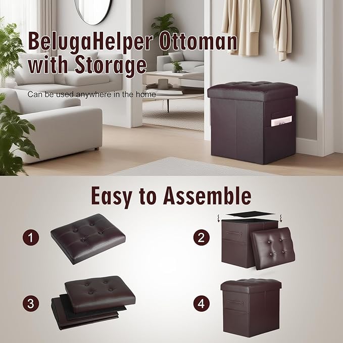 Storage Ottoman, Slim Tall Foot Stool