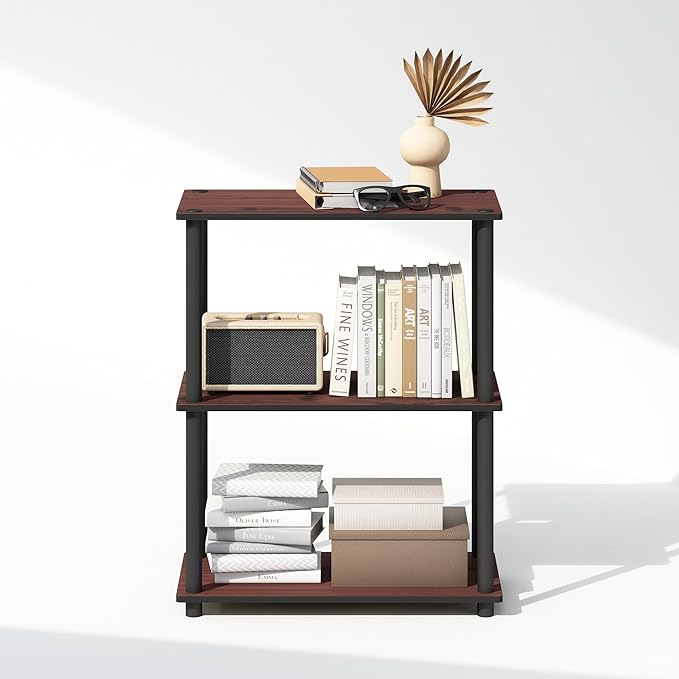 Furinno Turn-N-Tube Book Shelf, 3-Tier Bookshelf, Bookcase
