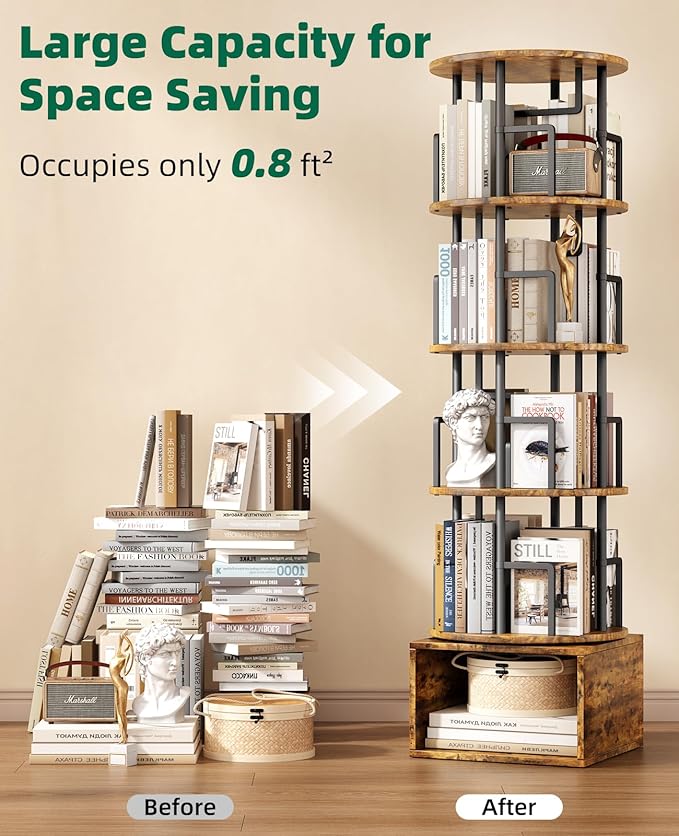 Kalrin 5 Tier Rotating Bookshelf