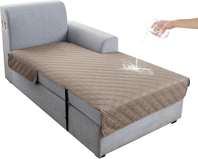 Genina L Shape Couch Cover, Sectional Couch Chaise Covers, Waterproof Washable