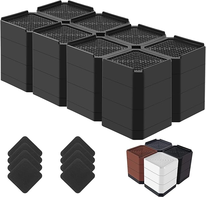 Bed Risers Heavy Duty, Adjustable Furniture Riser Blocks Lift 1.5, 4.3 inches