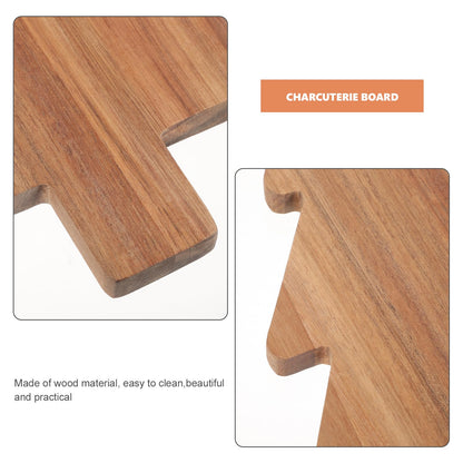 iplusmile 15" Christmas Tree Charcuterie Board, Acacia Wood Cutting Board & Serving Tray Set for Cheese, Meat, Fruit, Holiday Kitchen Decor & Party Appetizer Platter