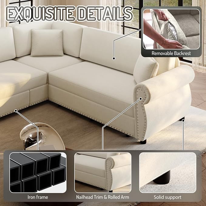 88.2" Sectional Sleeper Sofa