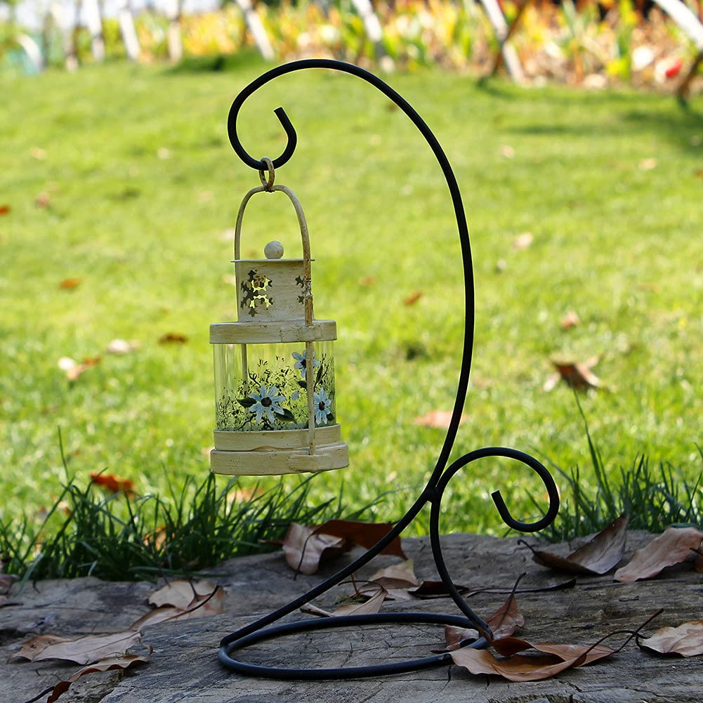 Morning View 2 Pack Ornament Display Stand for Hanging Glass Iron Hanging Stand Rack Holder for Hanging Glass Globe and Home Wedding Globe Air Plant Terrarium Witch Ball Christmas Ornament 11.5 Inch High (Black)