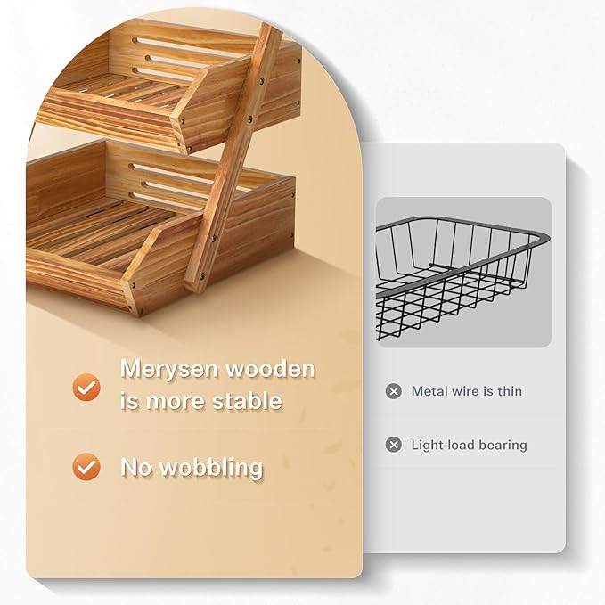 Merysen 3 Tier Wooden Fruit Basket