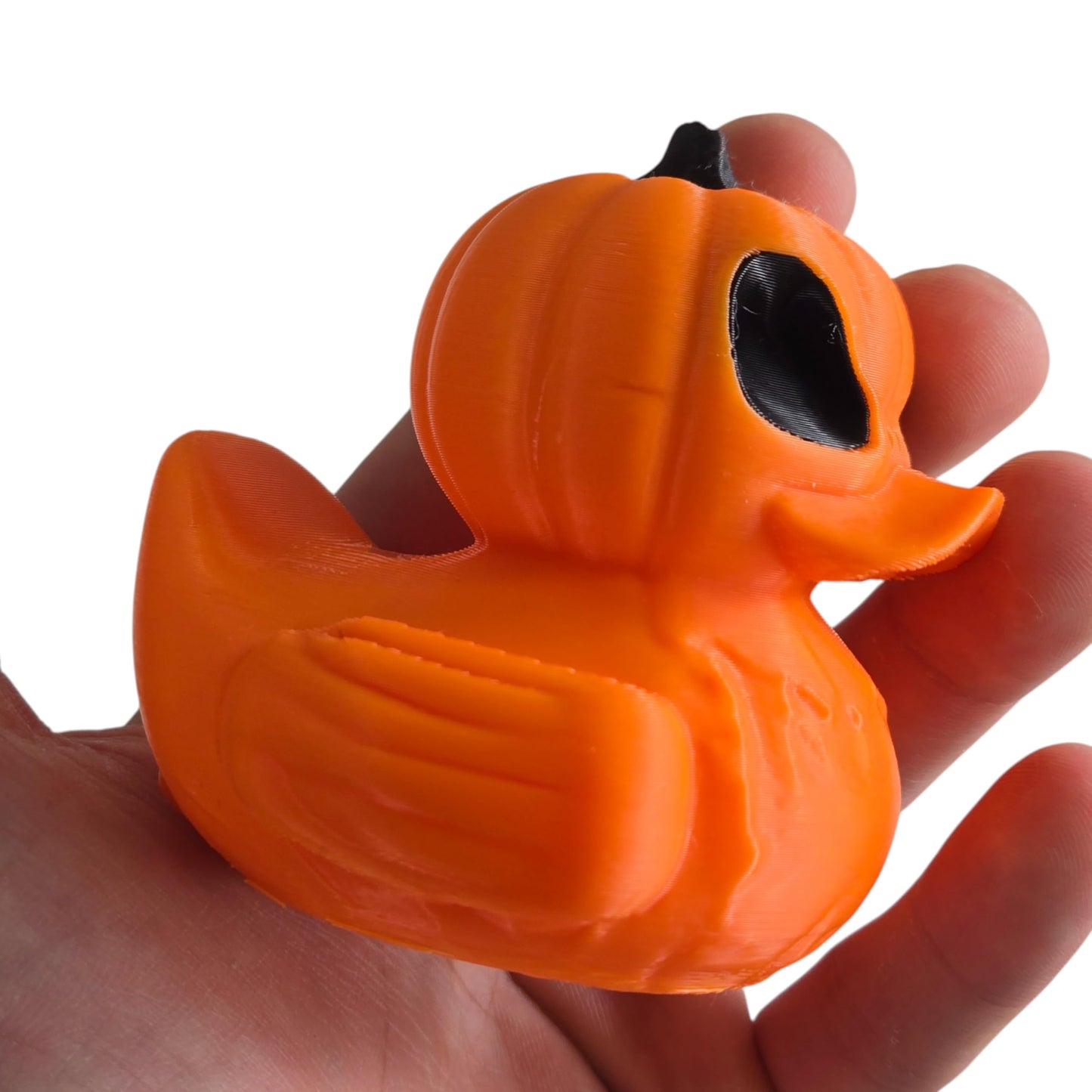 Jack-O'-Lantern Duck Collectible Figurine - Striking Pumpkin Design for Halloween Desk Decor and Gift Display - 3D Printed in Canada