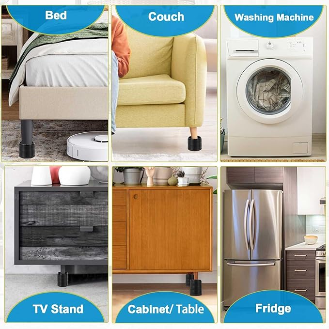 Bed Risers 1 inch, 2 inch, 3 inch, 4 inch Heavy Duty, Adjustable Furniture Riser