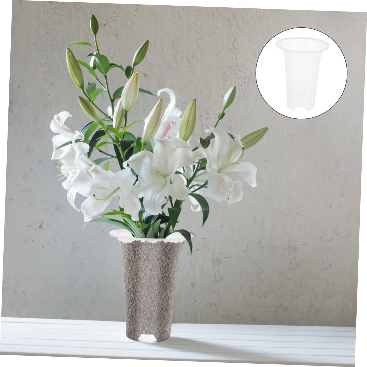 Gogogmee 5Pcs Orchid Planting Pots with Drainage Holes Plastic Flower Pots for Indoor Outdoor Gardening and Transplanting Versatile Plant Containers 5X7.67X2.75 Inch