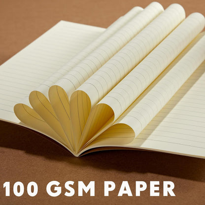 100 Pcs Kraft Notebook Journals 5.5 Inch x 8.3 Inch A5 Softcover Notebooks Bulk for Writing Sketch Office Notepad with 60 Pages 30 Sheets(Brown, Navy,Lined)