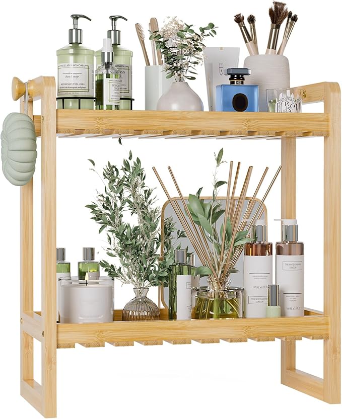 AmazerBath Bamboo Over The Toilet Storage Shelf