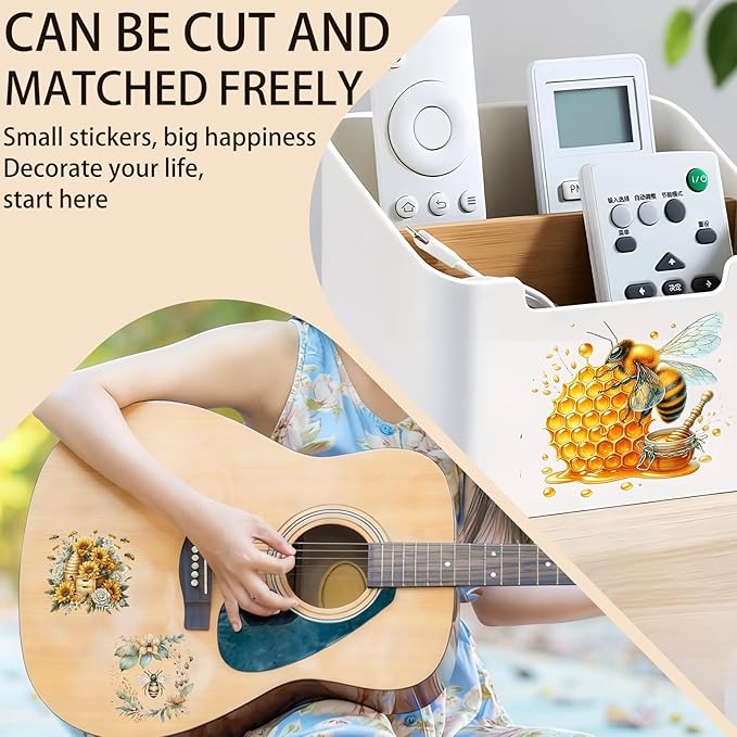 4 Sheets Rub on Transfers for Crafts, Bees Furniture Transfers for Wood