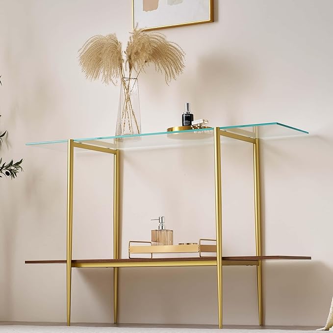LumFurn Extra Large Glass Console Table