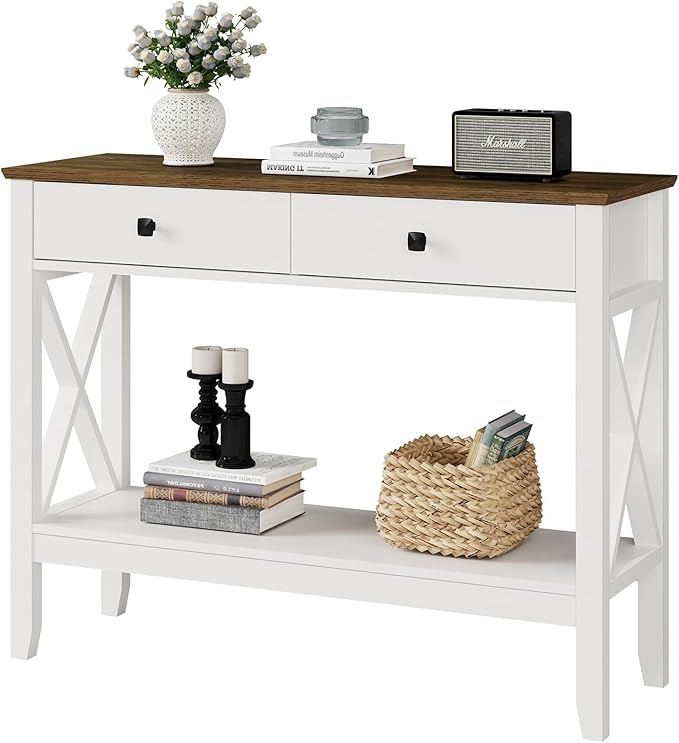 Lomojo Console Table, Sofa Table 13.8" D x 39.37" W x 31.5" HEntryway Table