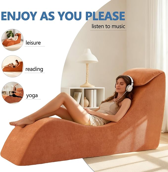 Yoga Chair Lounge for Adult, Yoga Lounge Chair，Ergonomic Chaise Lounge Chair