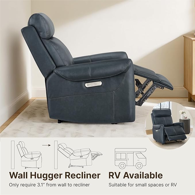 KISLOT Leather Recliner Chair for Adults Wall Hugger RV Recliner