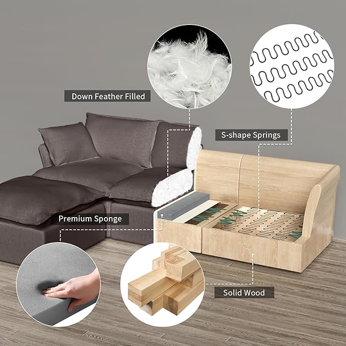 Cloud Sectional Couches, Down Filled Sofa