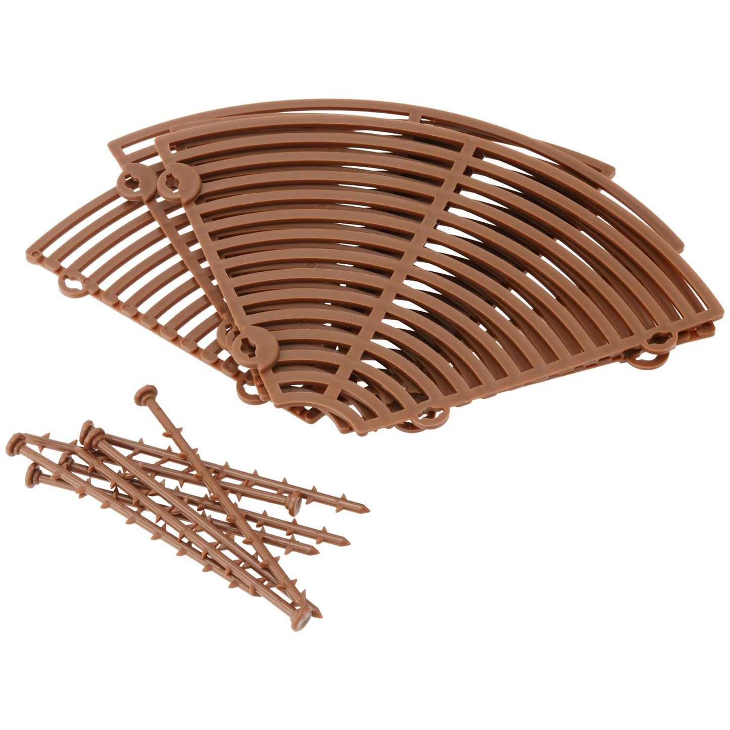 JEUIHAU 6 PCS 11.8 Inch Plastic Plant Pot Grid with 48 Stakes,Brown Plant Pot Cover, Cat Pet Digging Stopper for Indoor and Outdoor Plant Pot