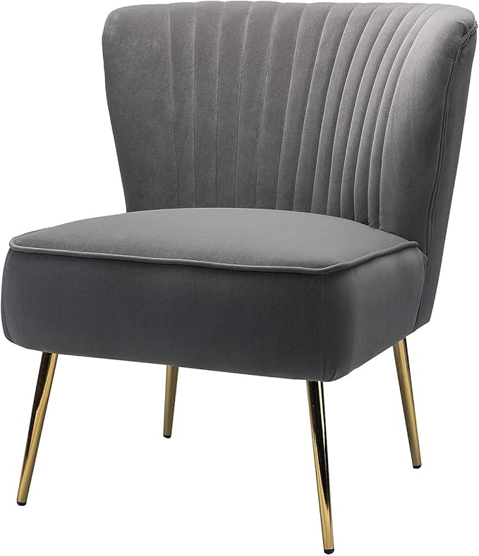 HULALA HOME Velvet Accent Chair, Modern Upholstered Cute Side Chair