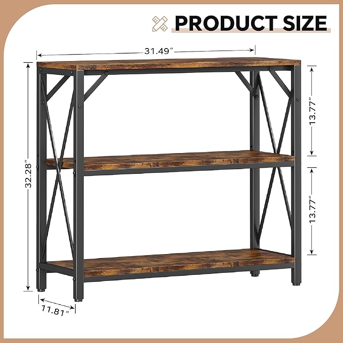 Homeiju Console Table 31.5" Width, 3-Tier Entryway Table