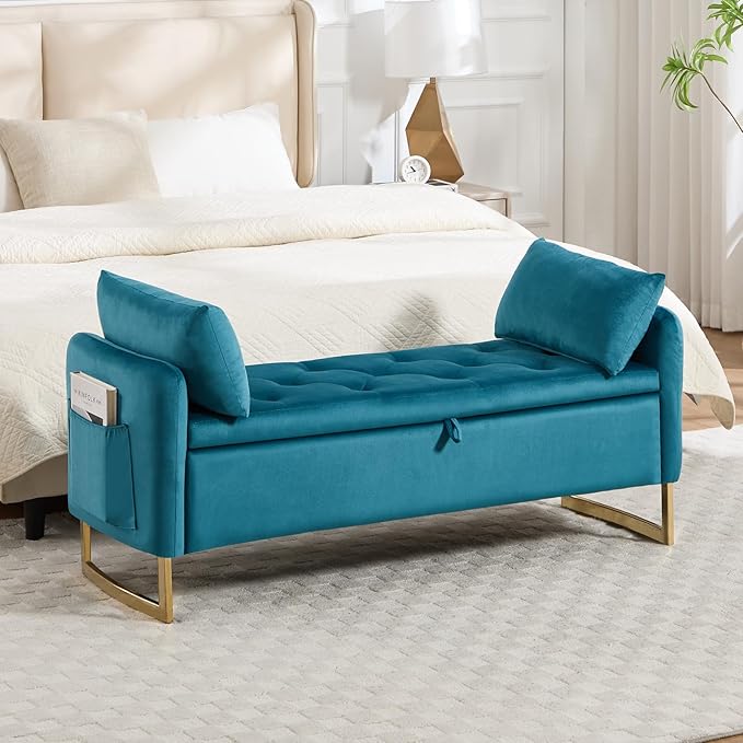 48" End of Bed Bench, Modern Storage Benches
