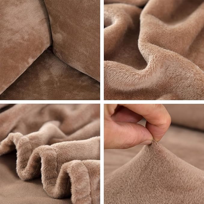 vctops 1-Piece Velvet Plush Stretch Chair Sofa Slipcover Soft Fuzzy Fluffy