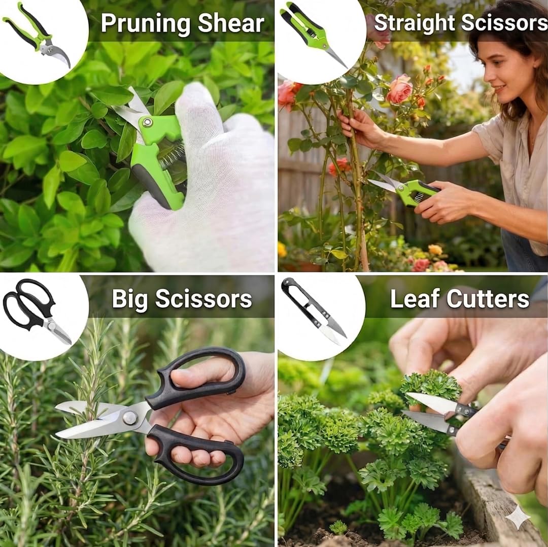 Bonsai Tools Set, 20-Piece Bonsai Tools Set with Waterproof Repotting Mat, Pruning Shears, Scissors & Training Wire - Indoor Gardening Starter Gifts for Women, Men & Beginners