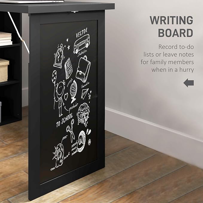HOMCOM Foldable Convertible Writing Table, Wall Mounted Space-Saving Computer