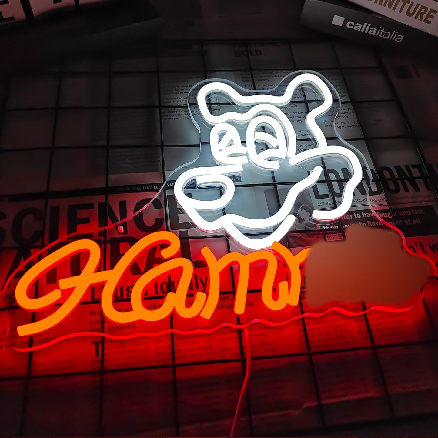 JooeTuu Hamms Beer Bear Neon Sign for Wall Decor Dimmable Hamm's Beer Light Neon Sign Led Bear Neon Light Signs for Beer Pub Club Home Bar, Man Cave