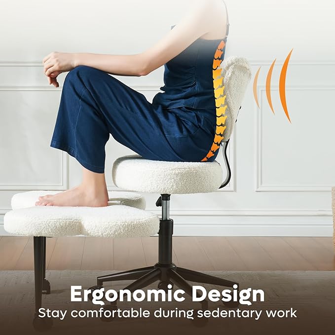 Pinmoco Ergonomic Cross Legged Chair, 360° Swivel Meditation Chair