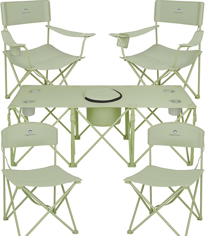 Camping Chair Set of 3, Outdoor Folding Camping Chairs