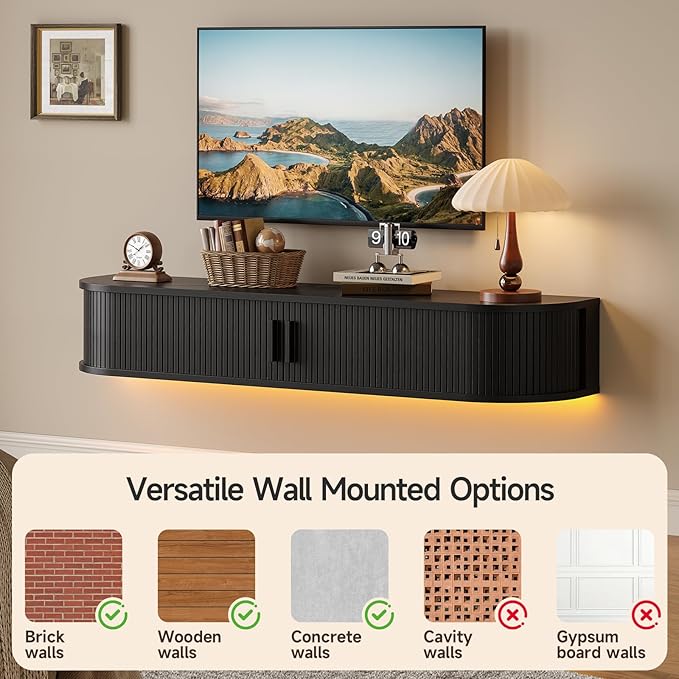 55" Floating TV Stand with Power Outlet