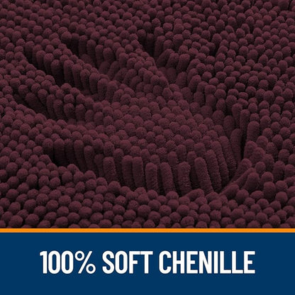 OLANLY Large Bathroom Rugs 70x46, Extra Soft Absorbent Chenille Bath Rugs, Rubber Backing Quick Dry, Machine Washable Bath Mats for Bathroom Floor, Tub and Shower, Home Decor Accessories, Black Cherry