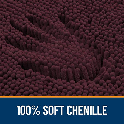 OLANLY Large Bathroom Rugs 40x24, Extra Soft Absorbent Chenille Bath Rugs, Rubber Backing Quick Dry, Machine Washable Bath Mats for Bathroom Floor, Tub and Shower, Home Decor Accessories, Black Cherry