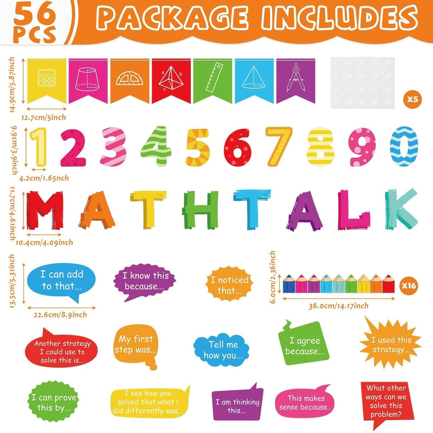 party greeting Math Talk Bulletin Board Set Maths Classroom Decoration Mathematics Paper Cutout Math Bulletin Board Border for Elementary Middle High School Wall Chalkboard Decor Teacher Supplies