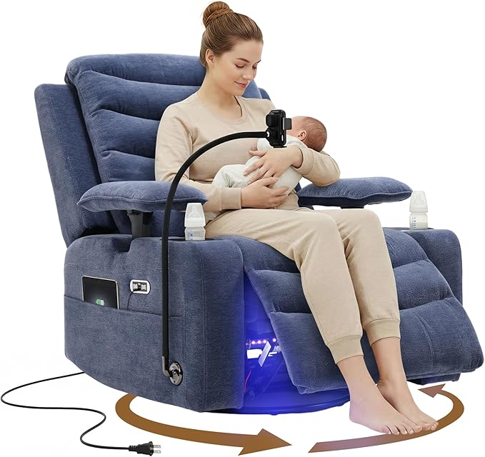 Olela Power Glider Recliner Nursery Chair, Swivel Rocking Chair
