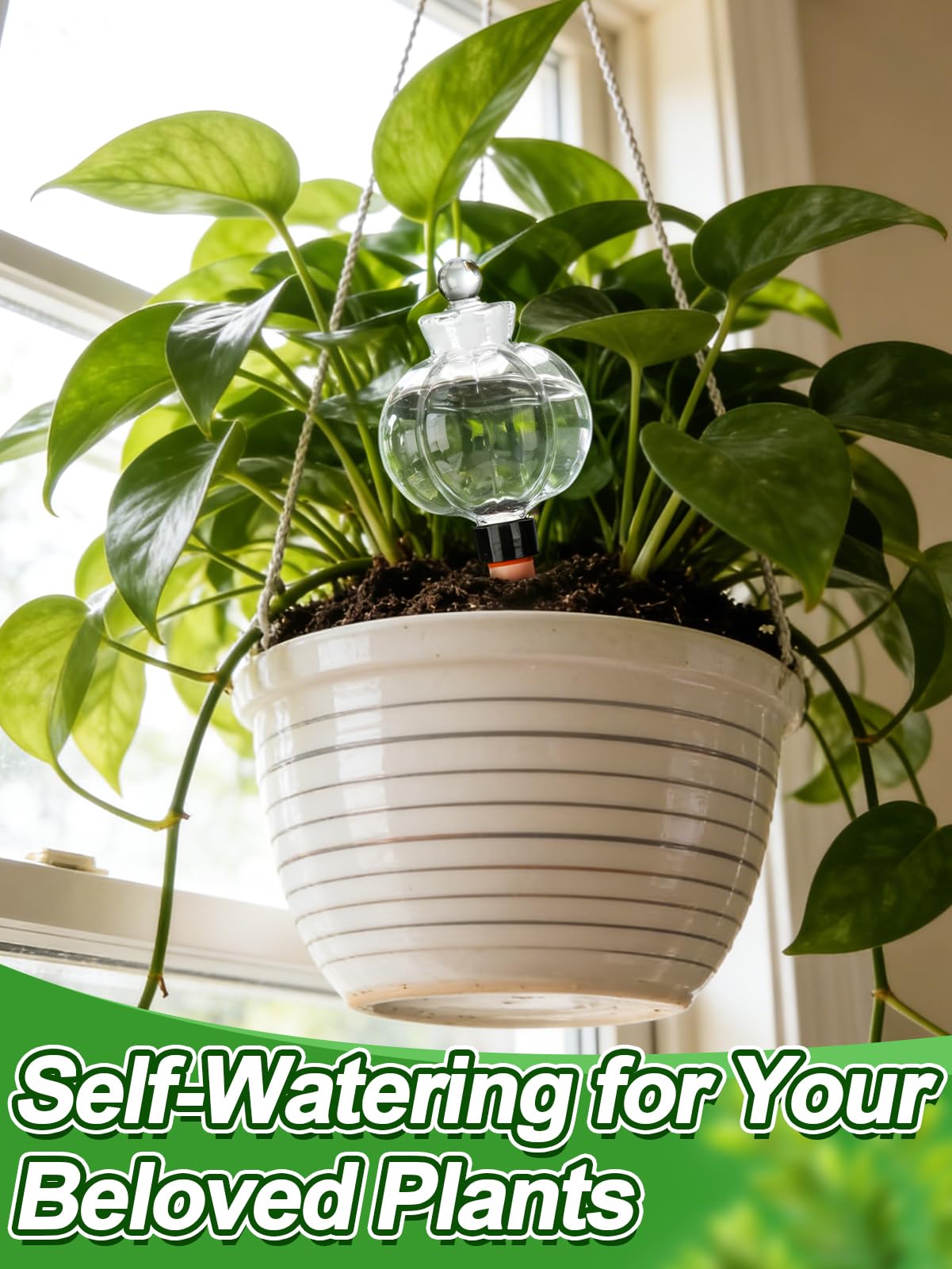 Bigmeta 4pcs 17oz Leakproof Plant Watering Globes - Top Fill Self Watering Planter Insert, Slow Release Water Bulbs with Terracotta Spikes for Indoor Plants